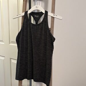 Athleta Charcoal and Black Striped Tank Top